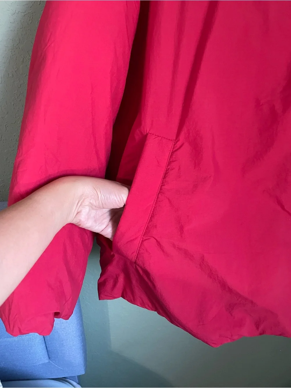 Free People Cozy Cloud Puffer Jacket Size XS Cherry Tomato Hooded Button Front